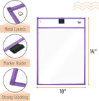 Mr. Pen- Reusable Dry Erase Pocket Sleeves, 10" x 14", 6 Pack, Colorful | Pastel Colors, Clear Plastic Paper Sleeves, Ticket Holders, Clear Plastic Sheet Protectors, Teacher, School