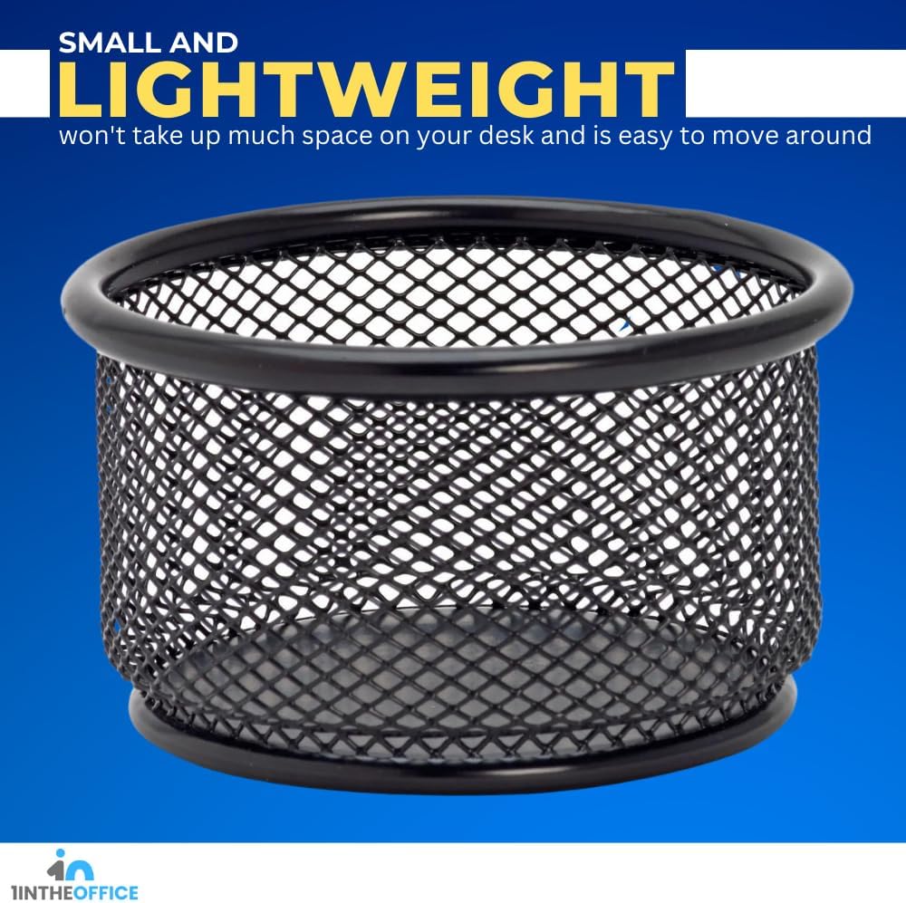 1InTheOffice Mesh Paper Clip Holder For desk, Paperclip Holder (2 Pack)