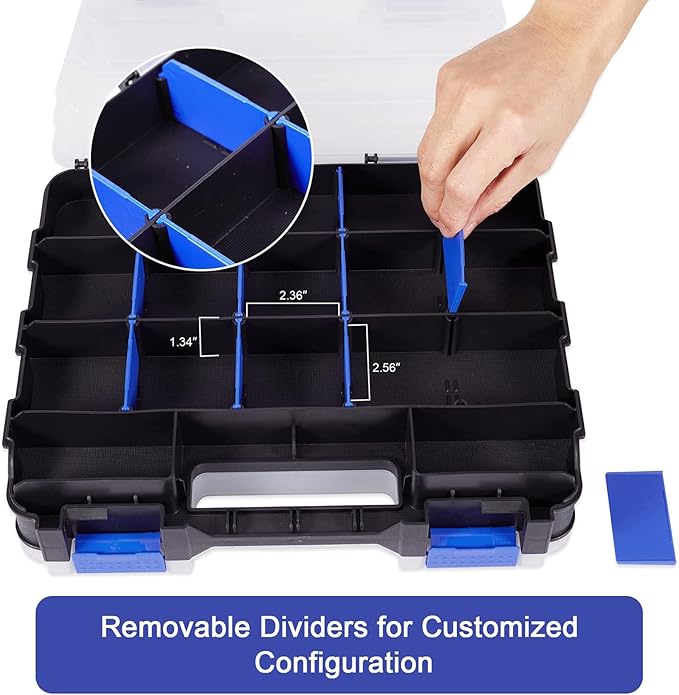 AIDY-PRO Hardware Organizer Box 34 Compartments Small Parts Organizer - Image 5