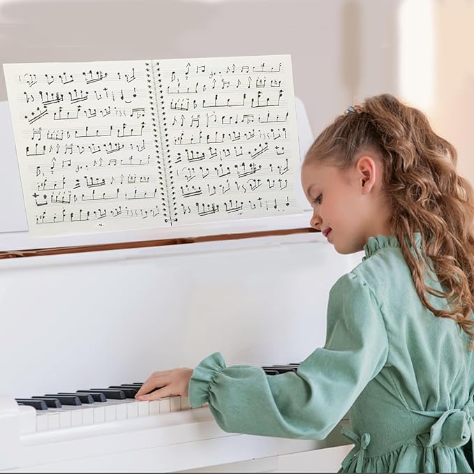MUDOR Spiral-Bound Blank Sheet Music Notebook, 100 Pages Wide Staff Manuscript - Image 2