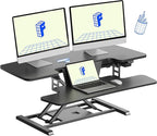 FLEXISPOT 40" Electric Standing Desk Converter, Height Adjustable Riser by FlexiSpot