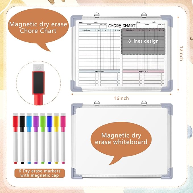 Lincia 12 x 16 Magnetic Dry Erase Chore Chart Board - Image 2