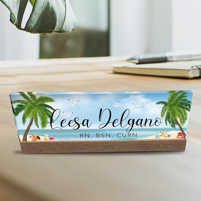 Artblox Personalized Office Desk Name Plate and Business Card Holder | Clear - Image 6
