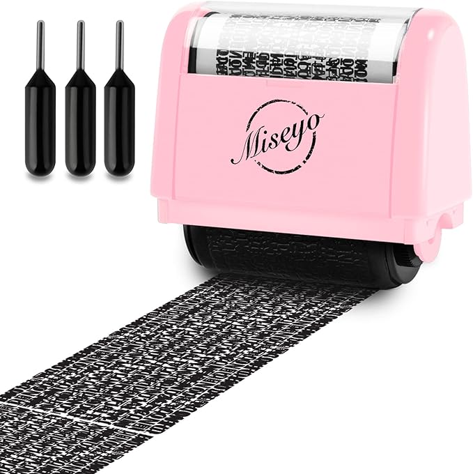 Miseyo Wide Identity Theft Protection Roller Stamp Set by Miseyo