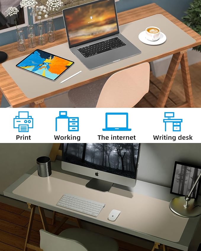 Non-Slip Desk mat, PULeather Desk Pad Protector, Office Desk Mat, Large Mouse - Image 6