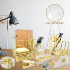 gold office desk organizers, 13pcs office supplies and, package contents