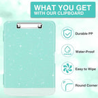 Sooez Glitter Clipboard with Storage, High Capacity Clip Boards 8.5x11 with Pen - Image 3