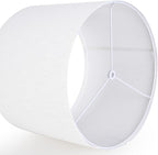 White Linen Lampshades Set of 2 Large, Drum Lamp Shade 16" Top x 16" Bottom x - Image 5