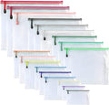 Oaimyy-18 Pcs, Plastic Mesh Zipper Pouch Document Folders Bag Zipper Zip File by Oaimyy