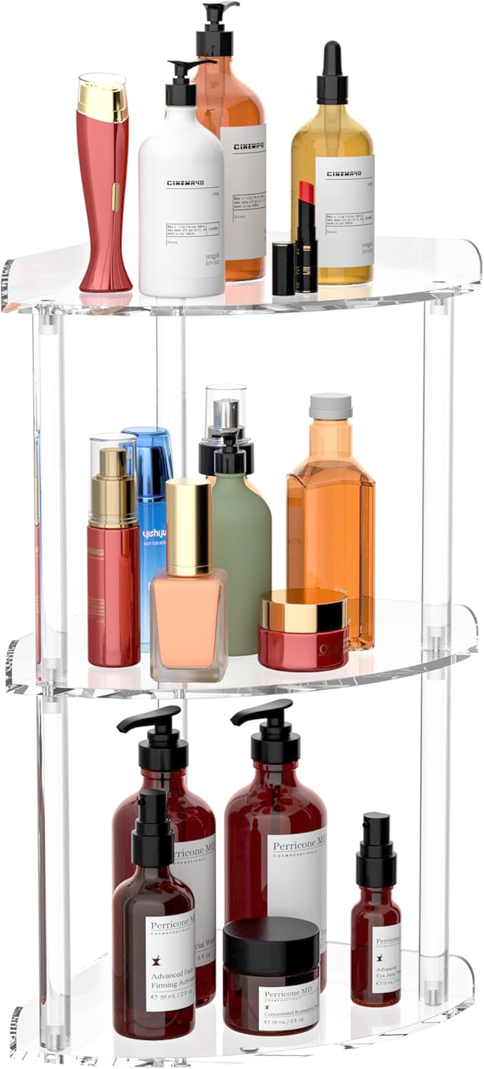 Sezanrpt 3 Tier Countertop Corner Organizer Shelf 7x7x15.7 Inch, Countertop by Sezanrpt