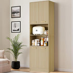 Cozy Castle Kitchen Pantry Cabinet, 4 Doors Open Countertop Utility Hutch by CozyCastle
