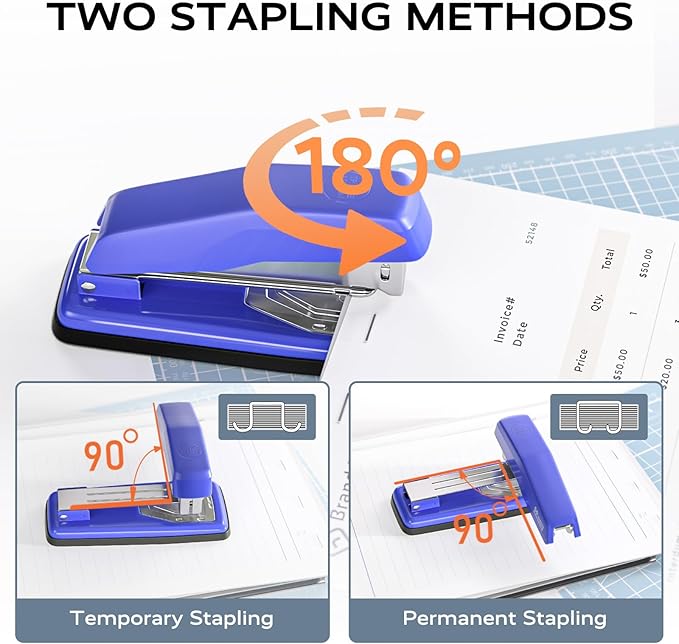Marsrock Desktop Stapler, Swing-Arm Swivel Stapler, 50 Sheet Capacity, 2000 - Image 2