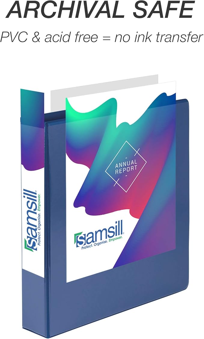 Samsill Durable 1.5 Inch Binder, Made in the USA, Round Ring Customizable Clear - Image 5