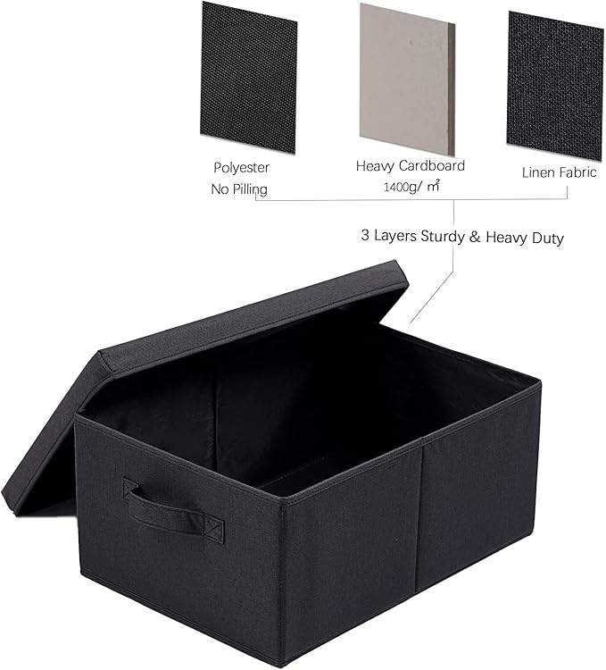 HOONEX Storage Bins with Lids for Organizing, Storage Boxes with 2 Carrying - Image 5