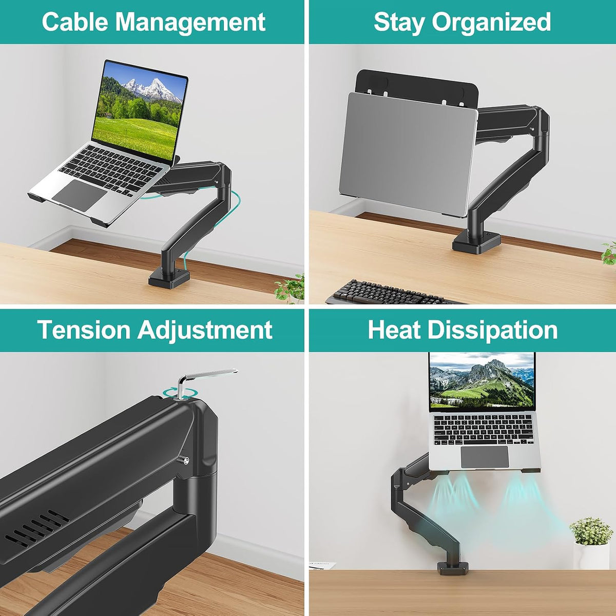 MOUNT PRO Laptop Arm Mount for Desk, Fits Max 17" Notebook and 32" ...