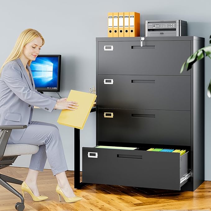 AFAIF 4 Drawer File Cabinets for Home Office, Metal Filing Cabinet - Image 2