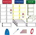 PMXBOARD Home Kanban Board Set – 39-Piece Scrum & Agile Magnetic Cards Kit |