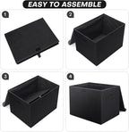 Bagnizer Large 22 Quart Linen Fabric Foldable Storage Bin Cube Organizer Basket - Image 5