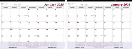 Brownline® 2025 Monthly Desk Pad Calendar with Transparent Vinyl Strip, 12 Months, January to December, 22" x 17" (C1731V-25) (Pack of 2)