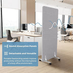 MORDEER 70.8" W x 63" H Freestanding Partition Room Dividers, Acoustic Panels - Image 4