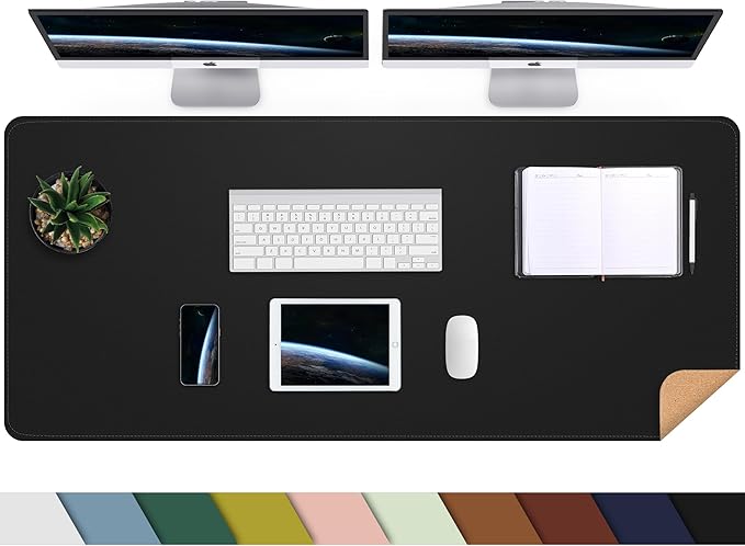 Large Desk Mat 47.2" x 17" Leather Desk Pad Protector by AFIING
