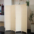 Loomveil 4 Panel Room Divider Folding Privacy Screen, 67 inch Bamboo Panel - Image 5
