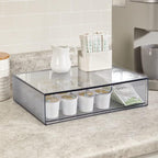 STORi STAX Plastic Stackable Organizer Drawer in Grey | 12.5-inches Wide | - Image 5