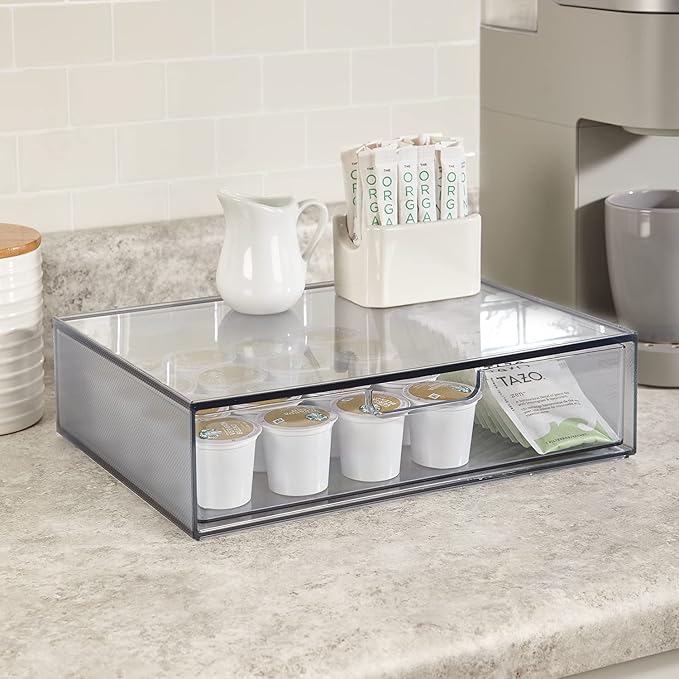 STORi STAX Plastic Stackable Organizer Drawer in Grey | 12.5-inches Wide | - Image 5