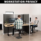VIVO T-Shape Modular Corner Wall System, 4 Panels, Modern Professional Office - Image 7