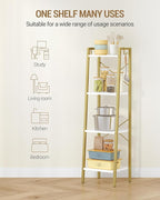 Hzuaneri Ladder Shelf, Bookshelf Bookcase, Freestanding Corner Storage Shelve - Image 6