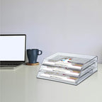 Acrimet Horizontal Triple File Folder Holder, Open Top Desktop Document Sorter - Image 3