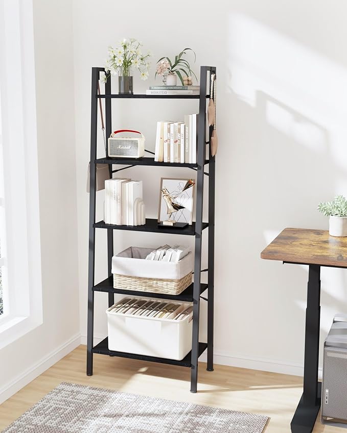 Hzuaneri Ladder Shelf, Bookshelf Bookcase, Freestanding Corner Storage Shelve - Image 7