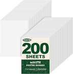 TUXIYA 200 Pack White Poster Board, 250GSM/92LB Heavy-Weight Blank Poster Board by Unknown