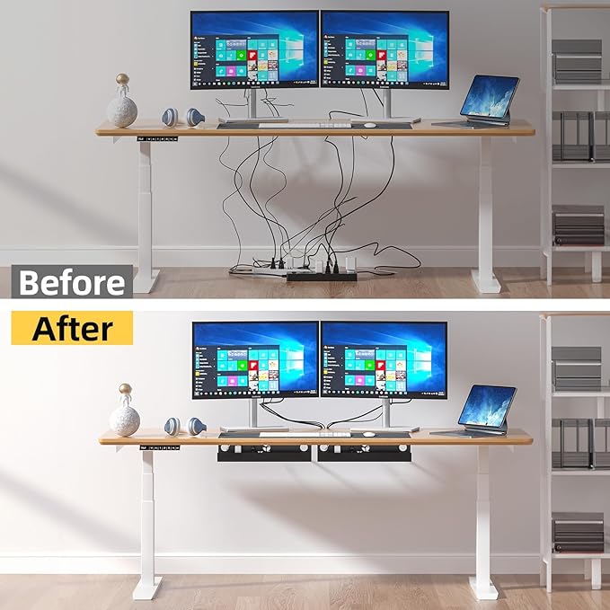 Yecaye 2 Pack Cable Management Under Desk, 31.5 in Under Desk Cable Management - Image 6