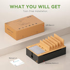 Pezin & Hulin Bamboo Charging Station, Electronic Devices Organizer - Image 8