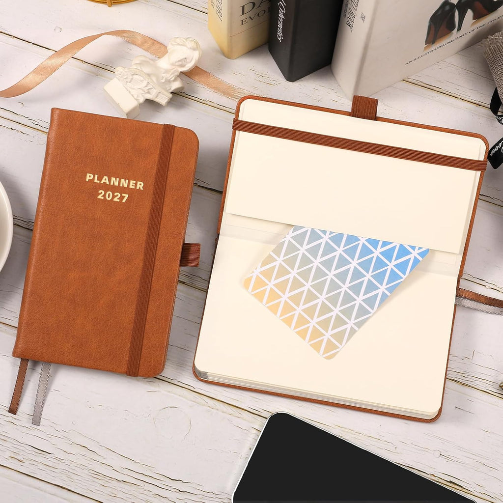 2027 Pocket Calendar - 2027 Pocket Planner, 6.4'' x 3.8", Weekly | Jan. 2027 to Dec. 2027, 2027 Pocket Planner for Purse, Elastic Strap& Hardcover