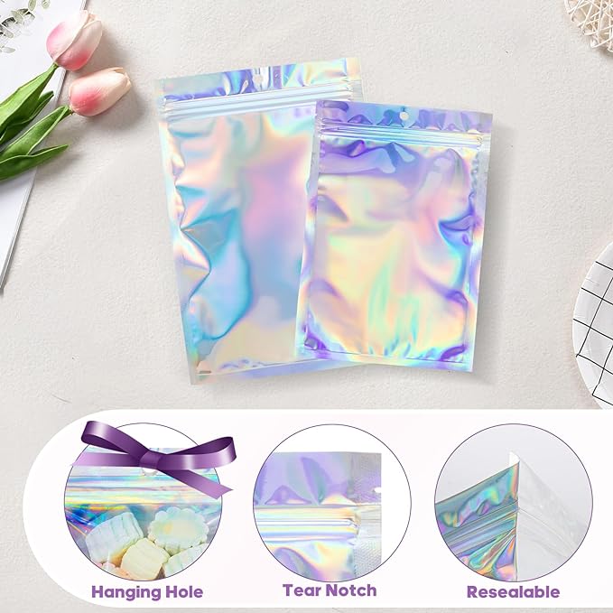 100pcs 6x9 inch Holographic Resealable Packaging Bags - Image 5