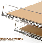 2 Pack- Stackable Paper Letter Tray, Enlarged A4 File Desk Organizer Acrylic - Image 5