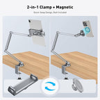 AboveTEK 2-in-1 iPad Stand for Desk, Aluminum iPad Holder Arm - Image 3
