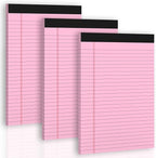 Roneky Pink Legal Pads 8.5 x 11 Wide Ruled Notepads, 3 Pack Note Pads 8.5 x 11 by NotePads