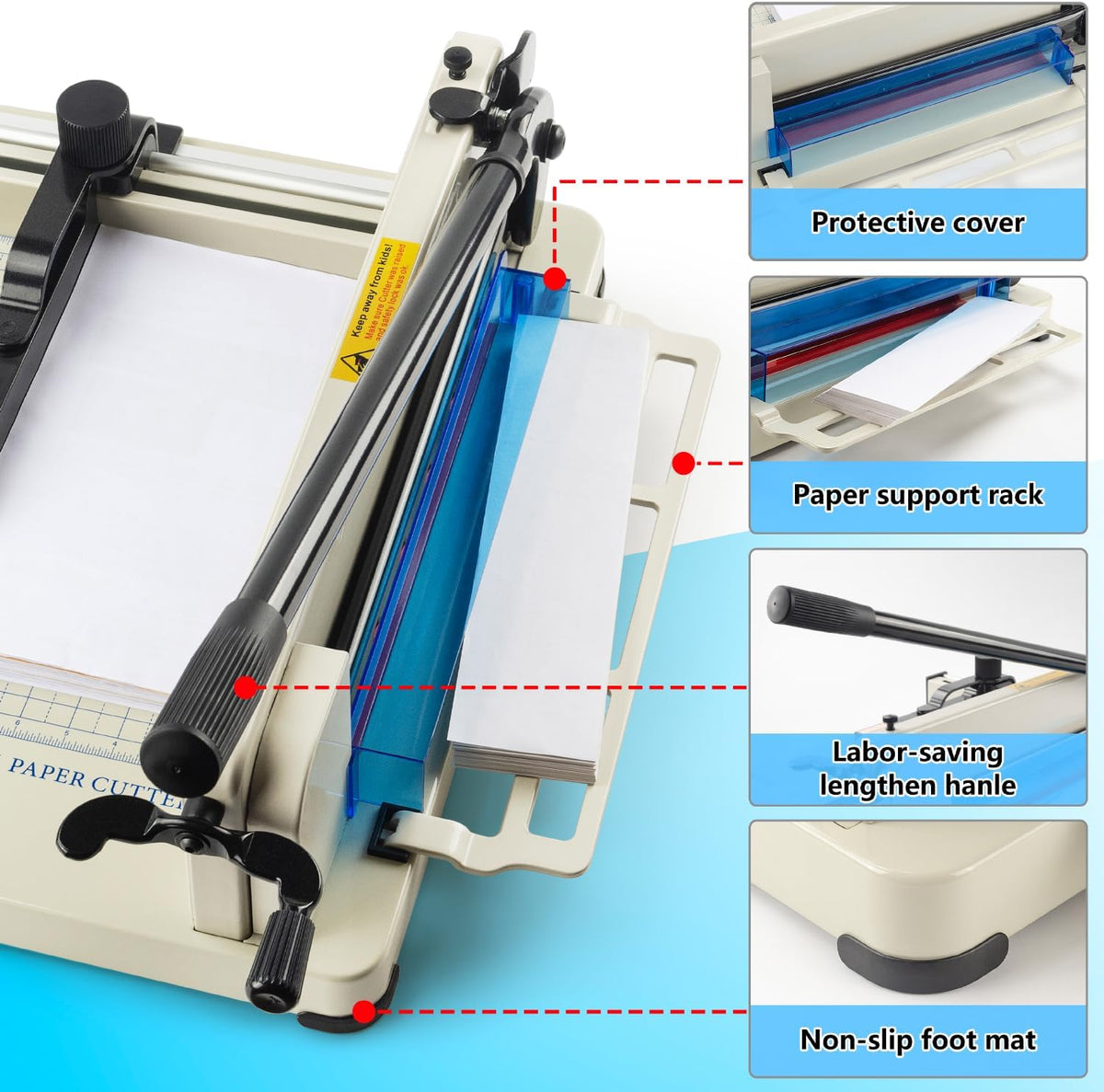 Ecraft Heavy Duty 12" Guillotine Paper Cutter - 400 Sheet Capacity,Solid...