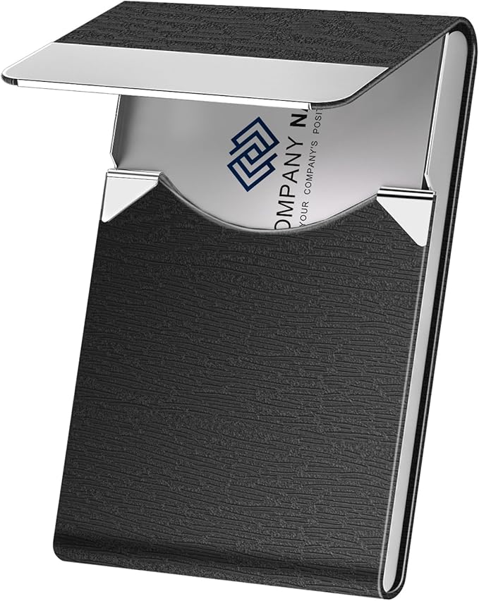 Business Card Holder with Ultra Slim Design, Business Card Case with Premium PU by DMFLY