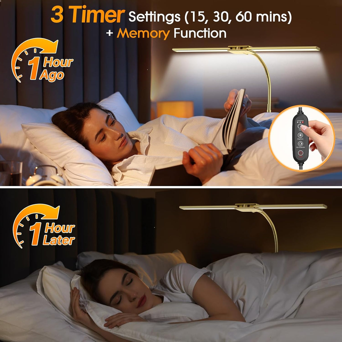 syrinx led desk lamp for office home, dual on a desk or shelf