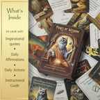 Paws of Wisdom Motivational 54-Card Deck. Cat-Themed Historical Quotes - Image 2