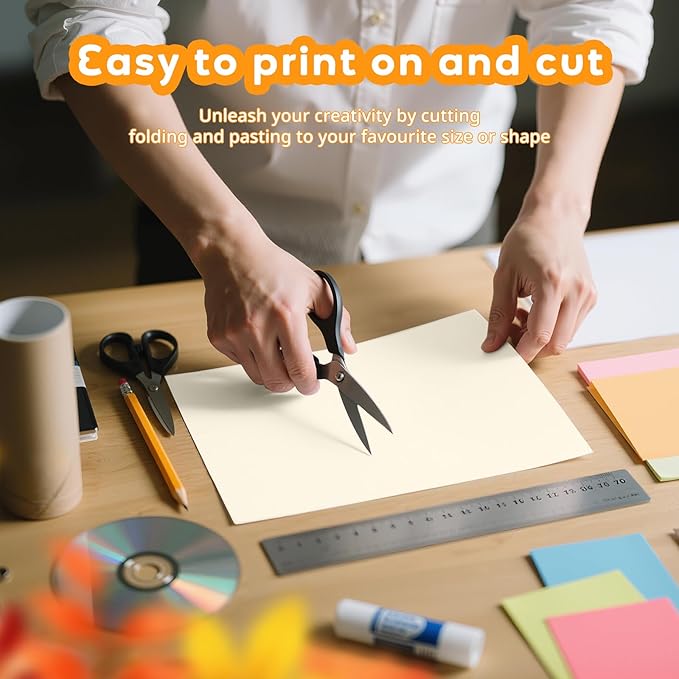 120 Sheets Cream Cardstock Paper, Cardstock 8.5" x 11", Construction Paper - Image 4