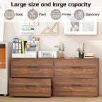 FATIGOS 2 Drawer File Cabinet, Wood Lateral Filing Cabinets, Wide Office File - Image 4