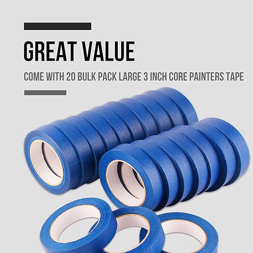 Lichamp Blue Painters Tape 1 inch, 20 Pack Blue Masking Tape Bulk Multi Pack - Image 5