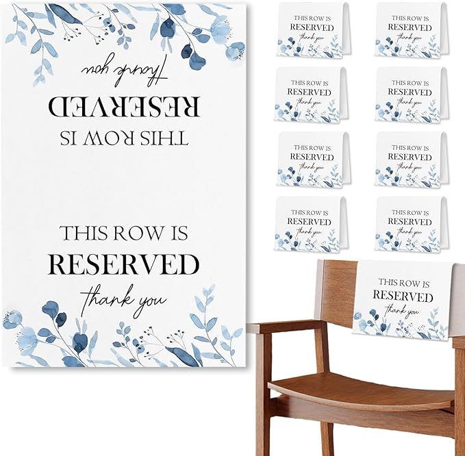 ChissNook Reserved Seating Chair Signs, This Row Is Reserved Pew Cloths Seating by Unknown