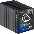 Comix Sturdy 3-Ring-Binder 1-inch D Ring Binders, 2.4mm-Thick, Hold 225 Sheets