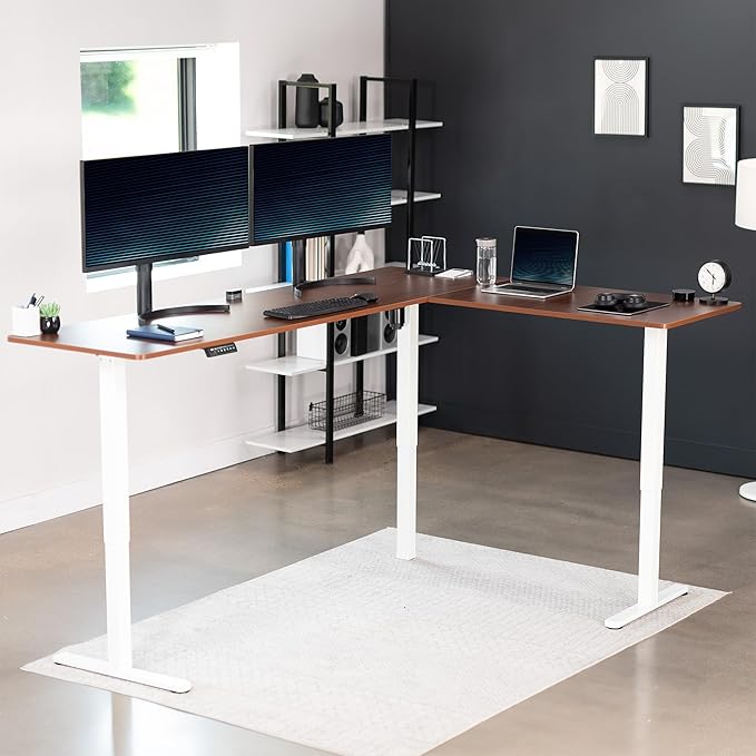 VIVO Electric Corner 84 x 63 inch L-Shaped Standing Desk, Memory Height - Image 2